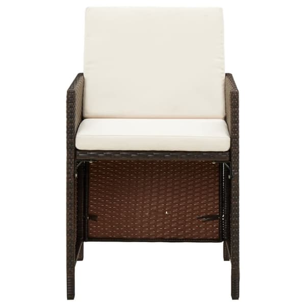 Havestole med hynder 4 stk. Polyrattan brun - Havestol - Havestole - Home & Living