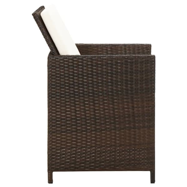Havestole med hynder 4 stk. Polyrattan brun - Havestol - Havestole - Home & Living