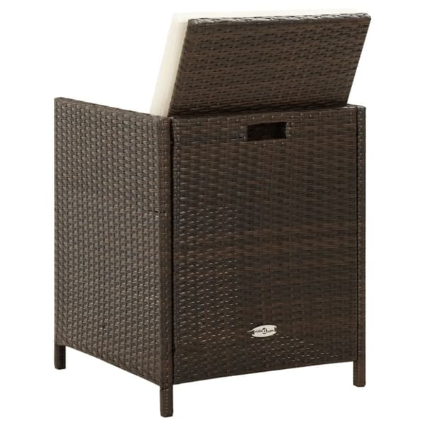 Havestole med hynder 4 stk. Polyrattan brun - Havestol - Havestole - Home & Living