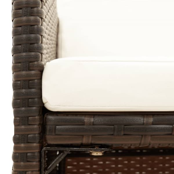 Havestole med hynder 4 stk. Polyrattan brun - Havestol - Havestole - Home & Living