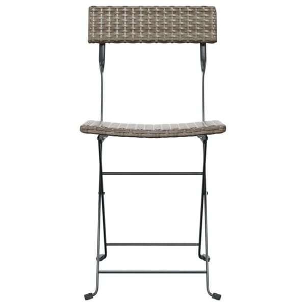 Foldbare bistrostole 2 stk. Polyrattan og stål grå - Foldbar Bistrostol - Foldbare Bistrostole - Home & Living