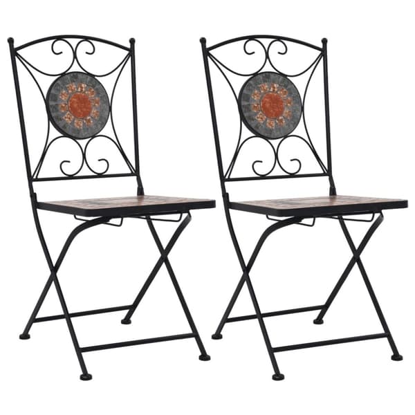 Caféstolar i mosaik 2 st orange/grå - Trädgårdsstol - Trädgårdsstolar - Home & Living