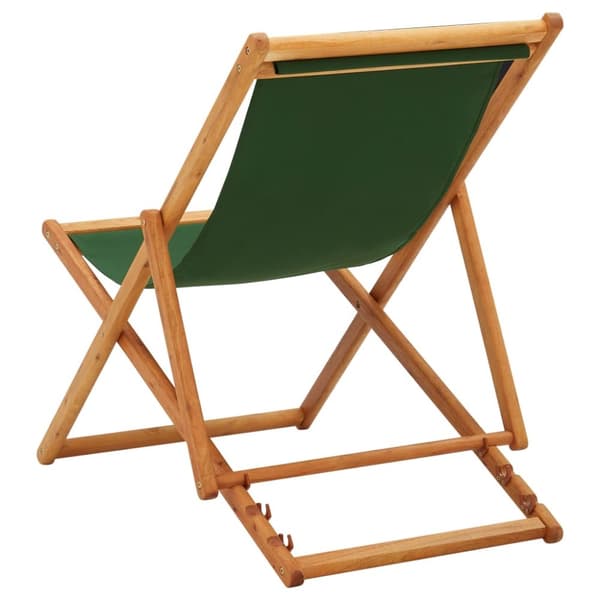 Hopfällbar strandstol eukalyptusträ och tyg grön - Strandstol - Strandstolar - Home & Living