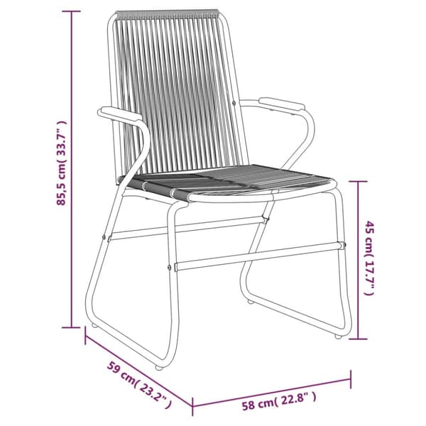 Trädgårdsstolar 2 st svart 58x59x85,5 cm PVC rotting - Adirondackstol - Adirondackstolar - Home & Living