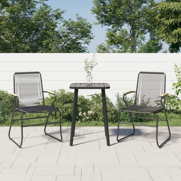 Trädgårdsstolar 2 st svart 58x59x85,5 cm PVC rotting - Adirondackstol - Adirondackstolar - Home & Living