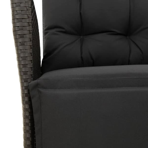 vidaXL havestol med justerbart ryglæn og fodstøtte polyrattan sort
