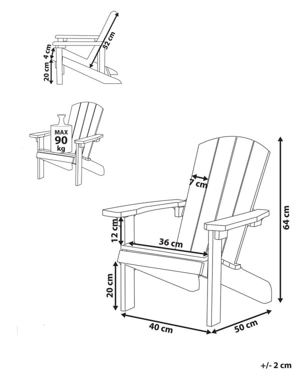 Dækstol Teak Plastik og Rustfrit Stål 88 x 88 x 75 cm Tilbehør til Altan Terrasse Indretning med Armlæn Skandinavisk Udendørs Retro Stil