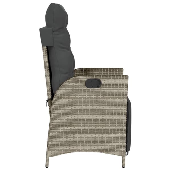 vidaXL havestole 2 stk. med lænefunktion og fodstøtte polyrattan grå
