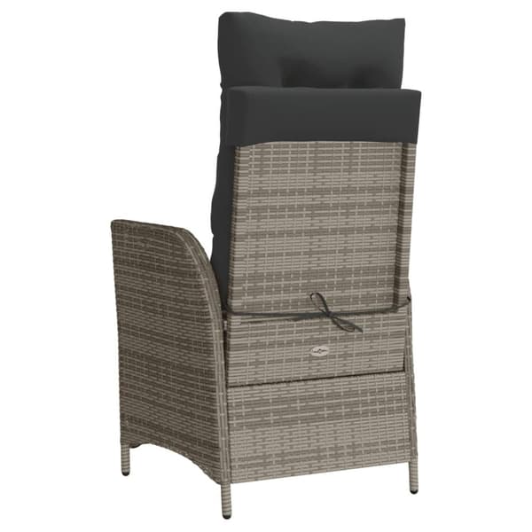 vidaXL havestole 2 stk. med lænefunktion og fodstøtte polyrattan grå
