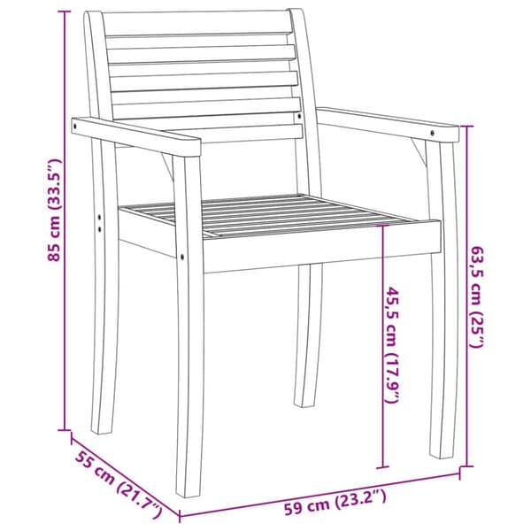 Trädgårdsstolar 4 st 59x55x85 cm massivt akaciaträ