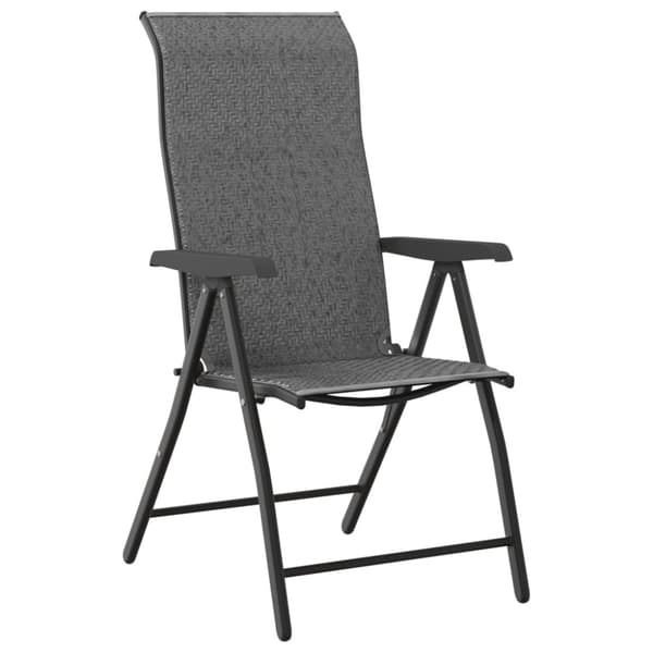 havestole 8 stk. foldbar polyrattan grå