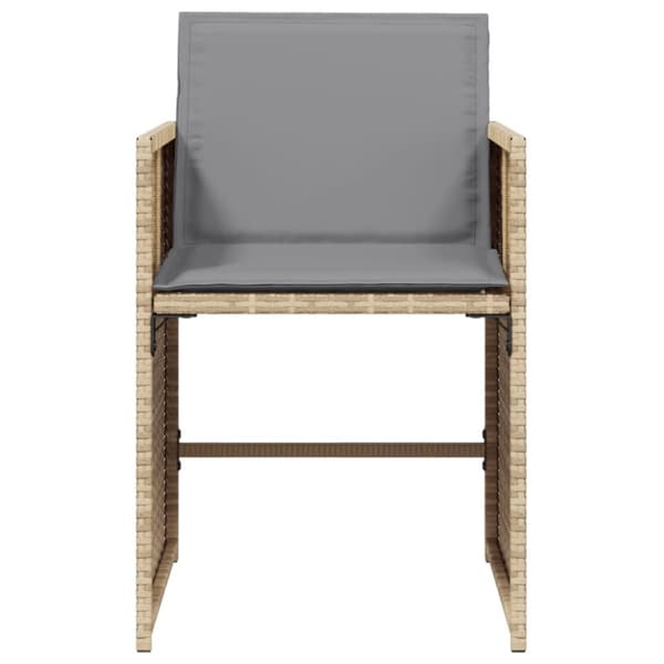 havestole 4 stk. med hynder polyrattan blandet beige