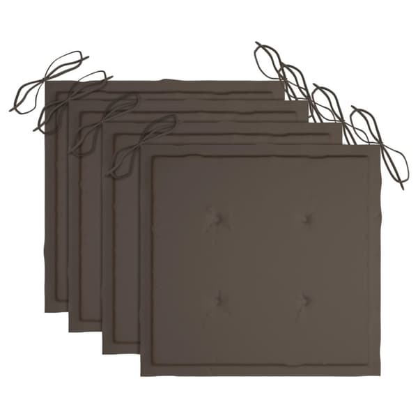 Trädgårdsstolar med taupe dynor 4 st massiv teak