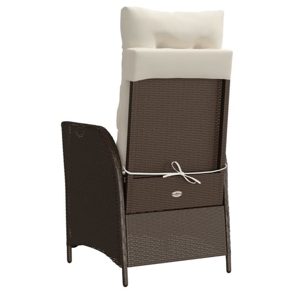 havestole 2 stk. med lænefunktion og fodstøtte polyrattan brun