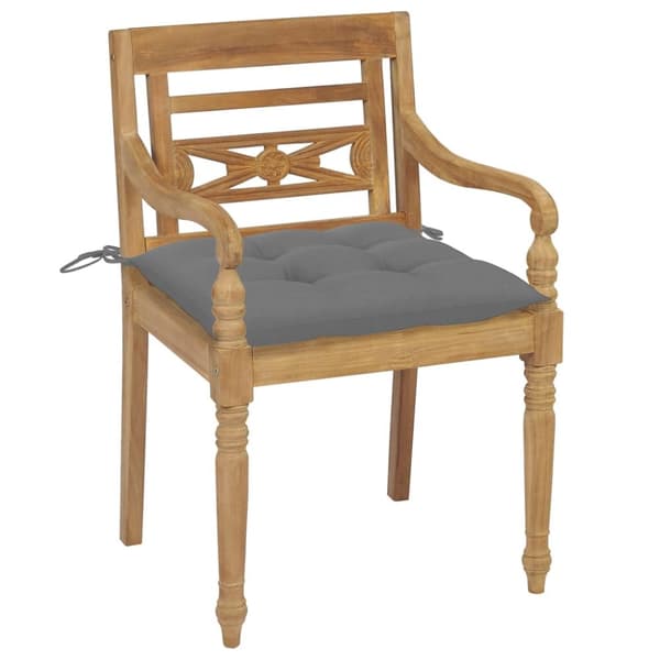 Bataviastolar med dynor 4 st massiv teak
