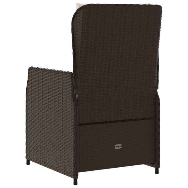 havestole 2 stk. med lænefunktion polyrattan brun
