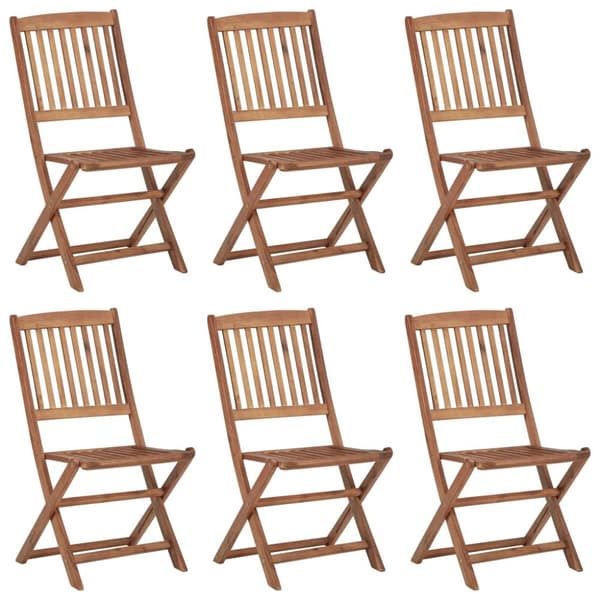foldbare havestole 6 stk. med hynder massivt akacietræ