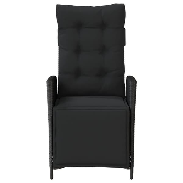 havestole 2 stk. med lænefunktion og fodstøtte polyrattan sort