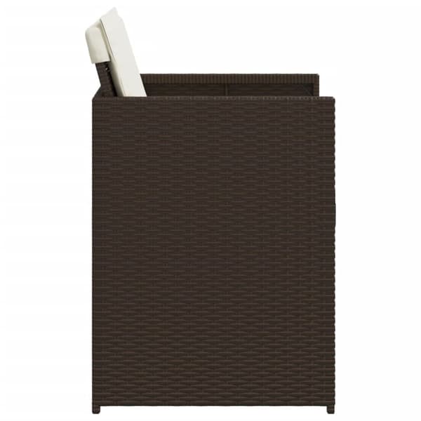 havestole 4 stk. med hynder polyrattan brun