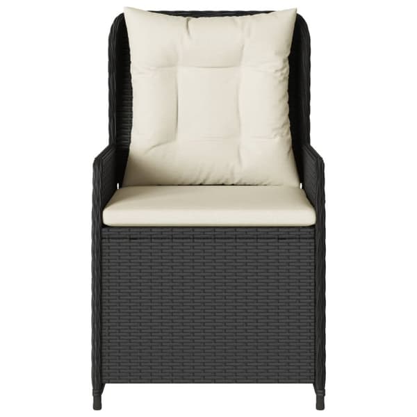 havestole 2 stk. med lænefunktion polyrattan sort