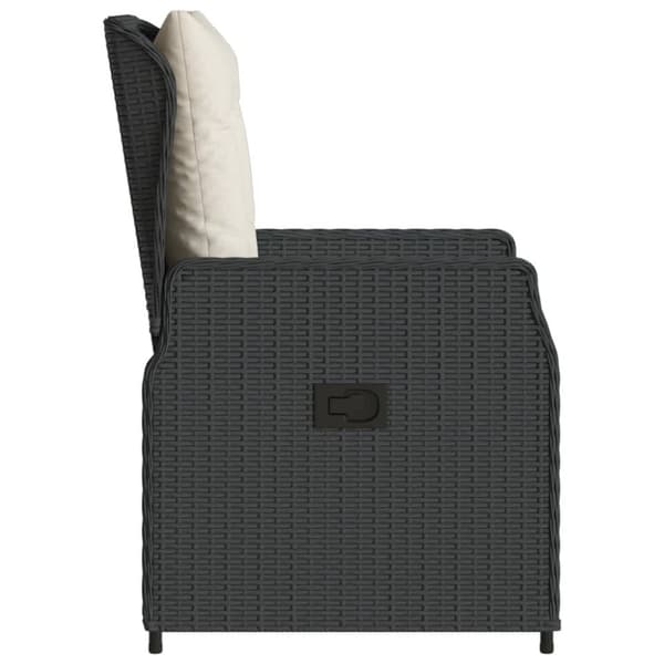 havestole 2 stk. med lænefunktion polyrattan sort