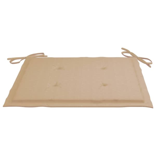 Trädgårdsstolar med beige dynor 2 st massiv teak