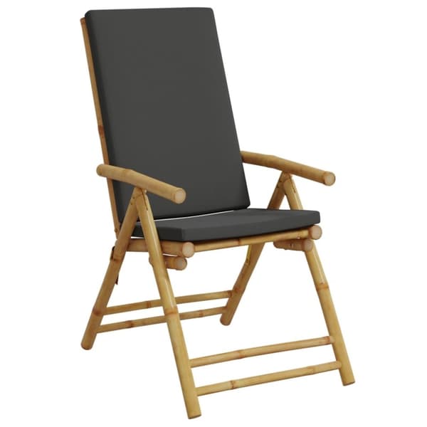 vidaXL positionsstole 2 stk. med hynder foldbar bambus