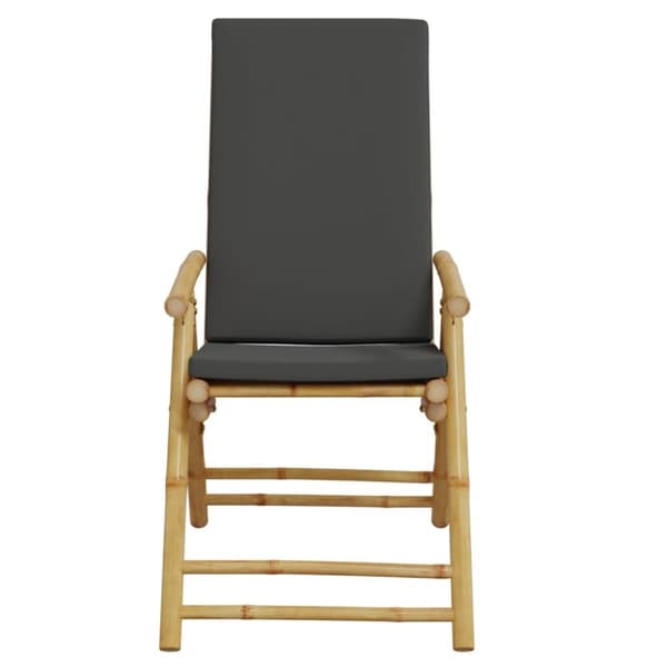 vidaXL positionsstole 2 stk. med hynder foldbar bambus