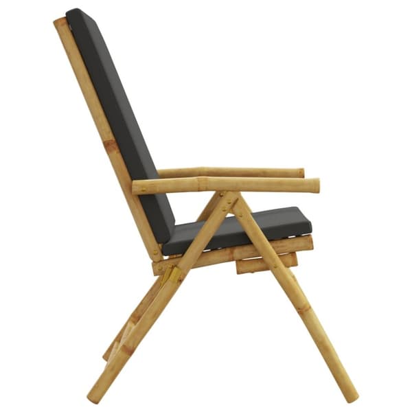 vidaXL positionsstole 2 stk. med hynder foldbar bambus