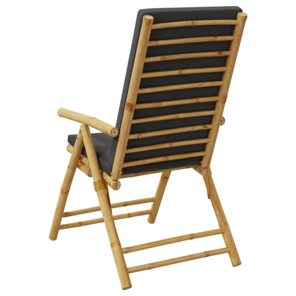 vidaXL positionsstole 2 stk. med hynder foldbar bambus
