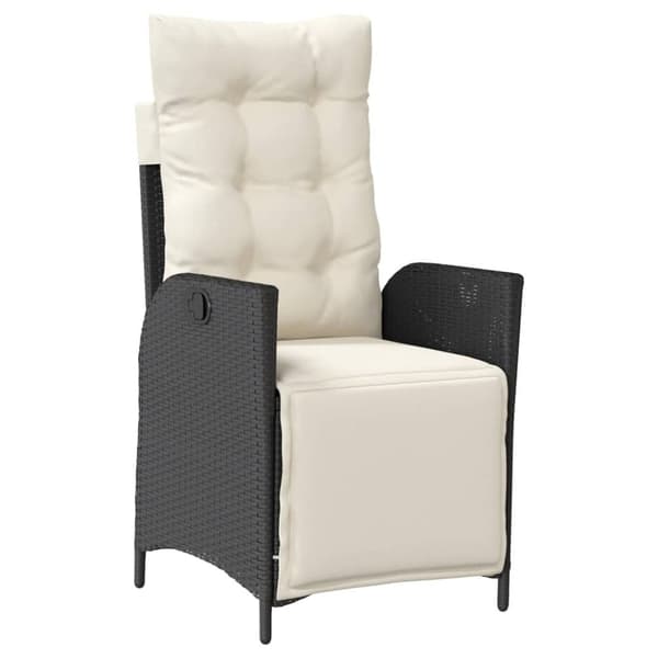 vidaXL havestole 2 stk. med lænefunktion og fodstøtte polyrattan sort