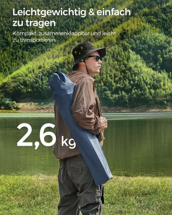 Rootz 2 Pack Twilight Blue retkeilytuolit - Teräsrunko - Oxford Cloth - Kannettavat taitettavat tuolit - Kompakti muotoilu - Kevyt - 54cm x 86cm x 97c