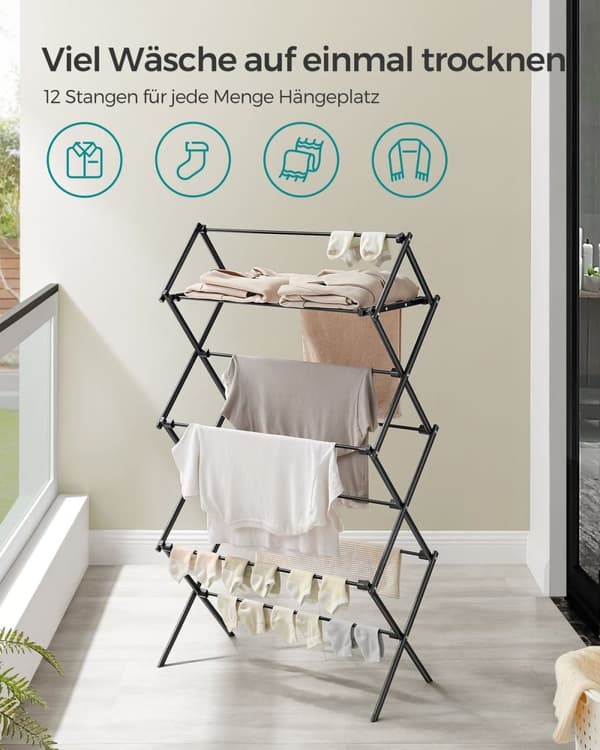 Rootz bærbar campingstol i sort stål - Sammenklappelig strandstol - Letvægts udendørsstol - Stål- og PP-konstruktion - 37 cm x 75 cm x 135,1 cm - Komp