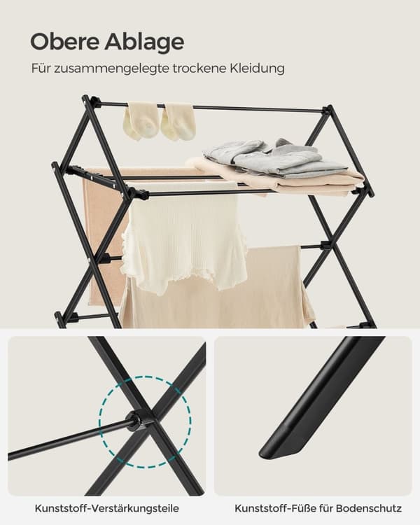 Rootz bærbar campingstol i sort stål - Sammenklappelig strandstol - Letvægts udendørsstol - Stål- og PP-konstruktion - 37 cm x 75 cm x 135,1 cm - Komp