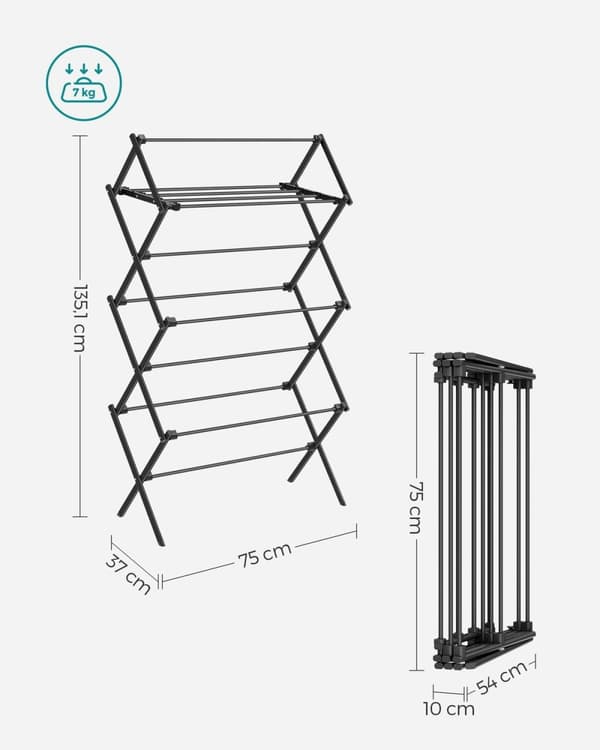 Rootz bærbar campingstol i sort stål - Sammenklappelig strandstol - Letvægts udendørsstol - Stål- og PP-konstruktion - 37 cm x 75 cm x 135,1 cm - Komp