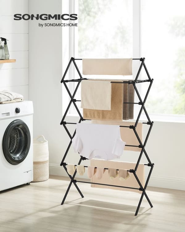 Rootz bærbar campingstol i sort stål - Sammenklappelig strandstol - Letvægts udendørsstol - Stål- og PP-konstruktion - 37 cm x 75 cm x 135,1 cm - Komp