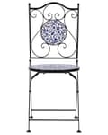 Miniatyrbillede 4 af 9: Klapstol Sort Metal Mosaik Sæt af 2 Franske Havestole til Udendørs Cafe Stole Vintage Bistrostole Design Altanstole