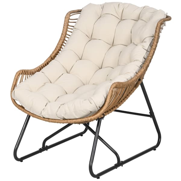 Rootz Garden Lounge Rattan Look Utomhusfåtölj - Uteplatsstol - Väderbeständig stol - Slitstark stålstomme - Exceptionell komfort - Optimal stabilitet