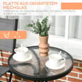 Miniatyrbillede 6 af 10: Rootz 3-delt havebistrosæt - Udendørsmøbler - Terrassesæt - Foldestole - Hærdet glasbord - 50cm x 72cm Bord, 46cm x 52cm x 86cm Stole