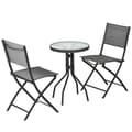 Miniatyrbillede 10 af 10: Rootz 3-delt havebistrosæt - Udendørsmøbler - Terrassesæt - Foldestole - Hærdet glasbord - 50cm x 72cm Bord, 46cm x 52cm x 86cm Stole