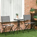 Miniatyrbillede 2 af 10: Rootz 3-delt havebistrosæt - Udendørsmøbler - Terrassesæt - Foldestole - Hærdet glasbord - 50cm x 72cm Bord, 46cm x 52cm x 86cm Stole