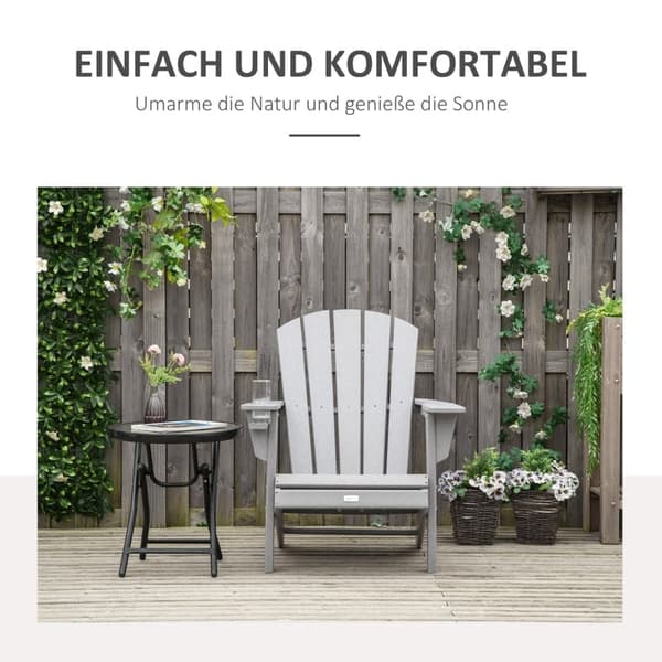 Rootz Havestol - Adirondack Stol - Udendørs Lænestol - Ergonomisk design - Vejrbestandig HDPE - 75cm x 87cm x 90cm