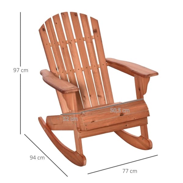 Rootz Adirondack Garden gyngestol - Udendørs gyngestol - Patio gyngestol - Ultimativ komfort - Vejrbestandig - Nem vedligeholdelse - 77 cm x 94 cm x 9