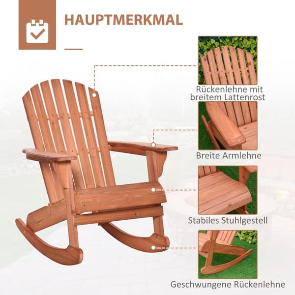 Rootz Adirondack Garden gyngestol - Udendørs gyngestol - Patio gyngestol - Ultimativ komfort - Vejrbestandig - Nem vedligeholdelse - 77 cm x 94 cm x 9