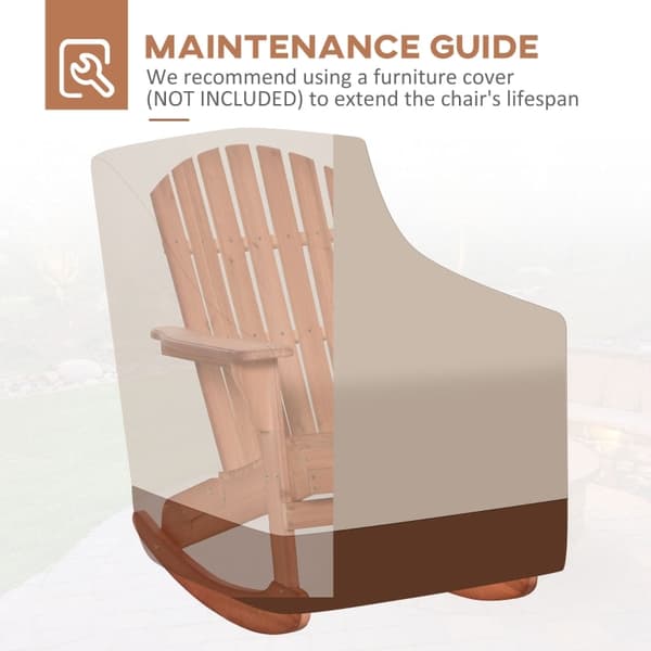 Rootz Adirondack Garden gyngestol - Udendørs gyngestol - Patio gyngestol - Ultimativ komfort - Vejrbestandig - Nem vedligeholdelse - 77 cm x 94 cm x 9