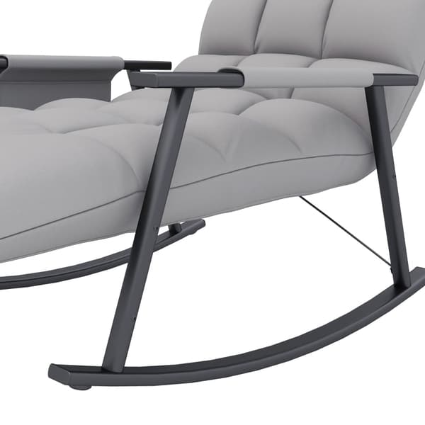 Rootz gyngestol - Justerbar hvilestol - Afslapningsstol - 4-niveau fodstøtte - 5-niveau ryglæn - Mikrofiberbetræk - 134 cm x 60 cm x 70 cm - Metalramm