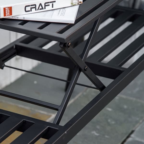 Rootz havebænk med udtrækbart bord - Udendørs siddepladser - Terrassemøbler - Holdbart metal - Komfortabelt design - 150W x 58,5D x 90H cm
