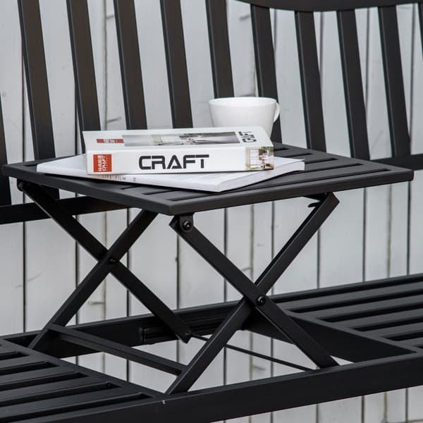Rootz havebænk med udtrækbart bord - Udendørs siddepladser - Terrassemøbler - Holdbart metal - Komfortabelt design - 150W x 58,5D x 90H cm