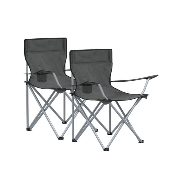 Rootz Grey Steel Camping tuolit - Kannettavat tuolit - Taitettavat istuimet - Oxford Cloth - Kevyt - Kompakti - 52cm x 84cm x 81cm