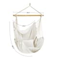 Pikkukuva 8 / 9: Rootz riipputuoli tyynyillä - keinutuoli - riippumattotuoli - polyesteripuuvillakangas - puutanko - 148cm x 125cm x 40cm - beige